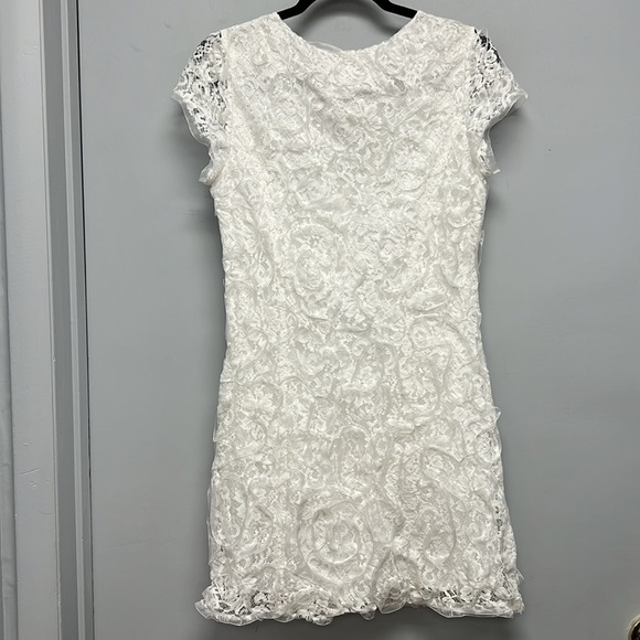 Betsy Johnson Vintage Lace Overlayed Cap Sleeve Mini Dress Size 10 - Picture 2 of 13